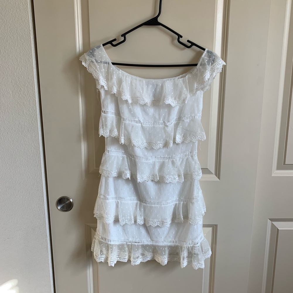 Forever 21 lace tiered off the shoulder dress